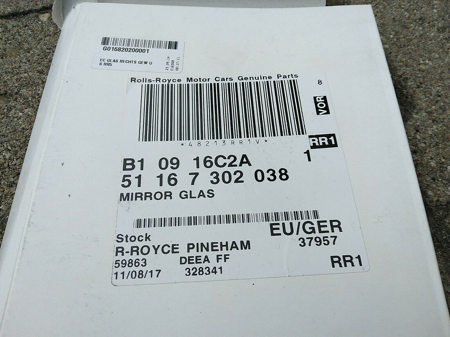 NEU ORIGINAL ROLLS ROYCE RR4 Spiegelglas Weitwinkel Rechts 7302038 Elektrochrom