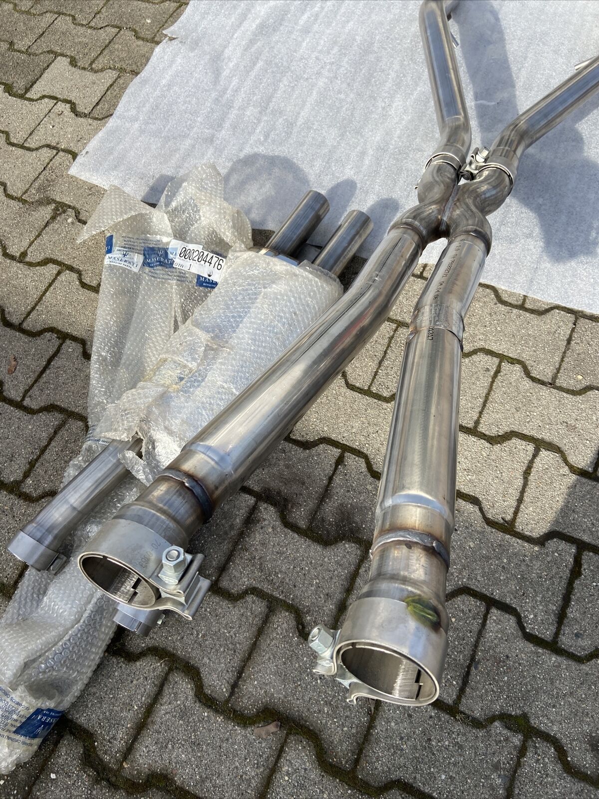 ORIG MASERATI 4200 GT AUSPUFFANLAGE SPYDER X PIPE 204476 CENTRAL SILENCER KOMPL.