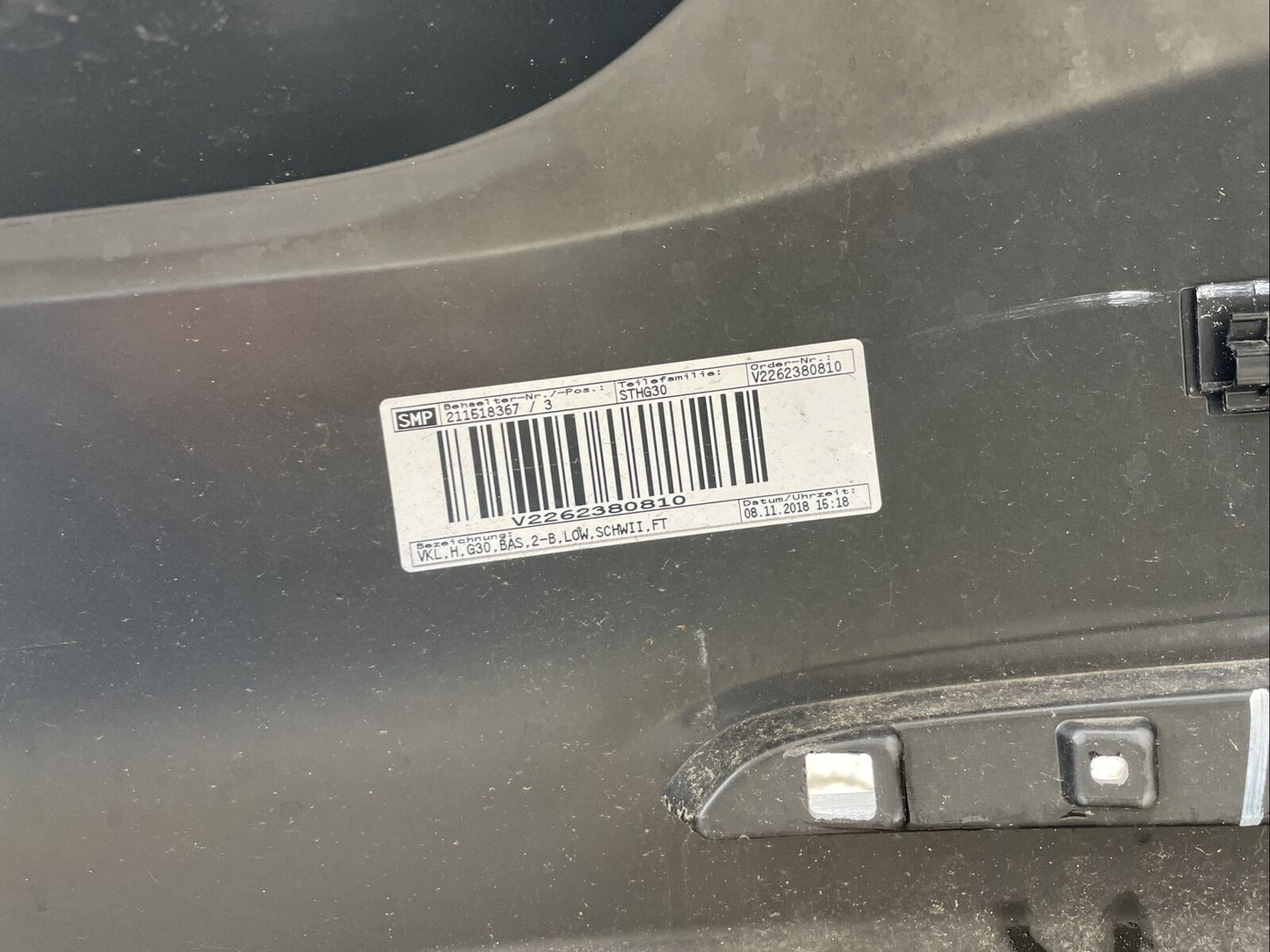 BMW G30 LIMOUSINE Basis Stoßstange PDC PARKASSISTENT HINTEN SCHWARZ II 7387294