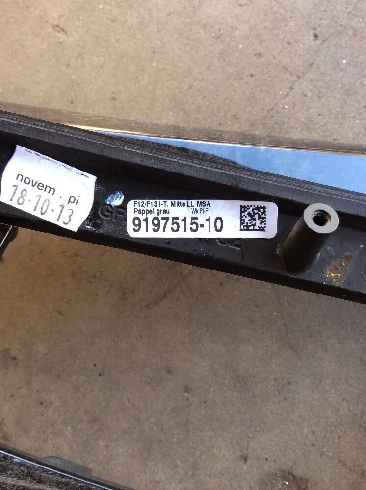 BMW F06 F12 F13 Mittelkonsole Dekorblende Interieurleisten Pappel GRAU 9197515