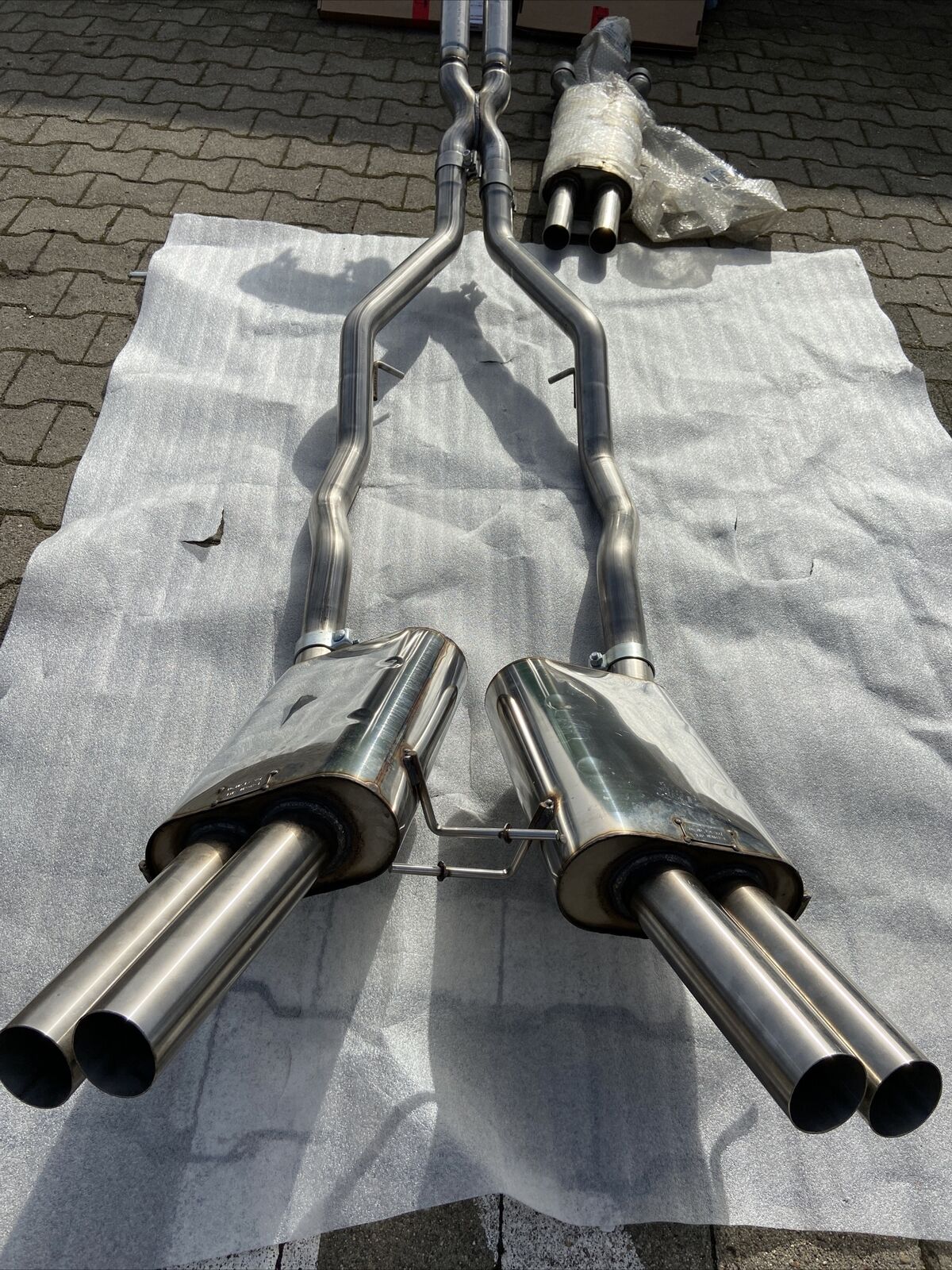 ORIG MASERATI 4200 GT AUSPUFFANLAGE SPYDER X PIPE 204476 CENTRAL SILENCER KOMPL.