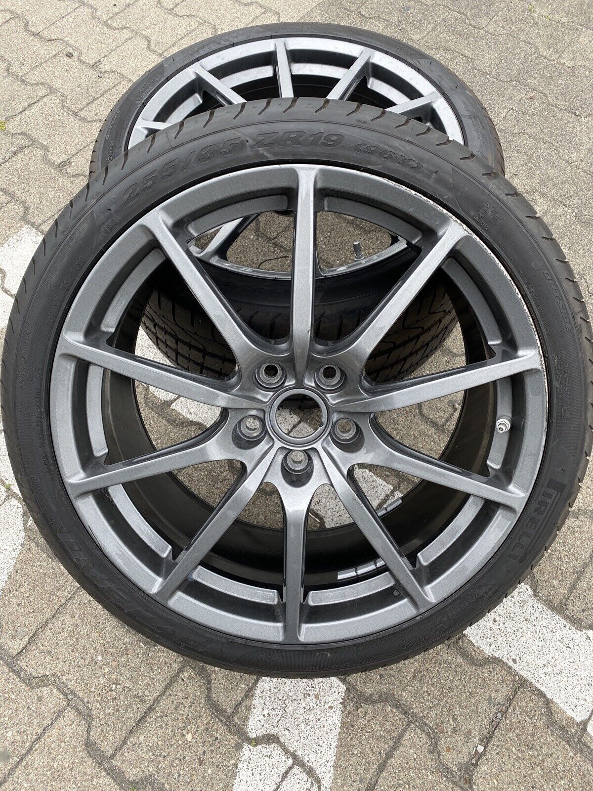 2x ORIG. ASTON MARTIN ALUFELGEN ED23-1007-EA VORNE ED23-9965G-EA HINTEN GRAPHITE