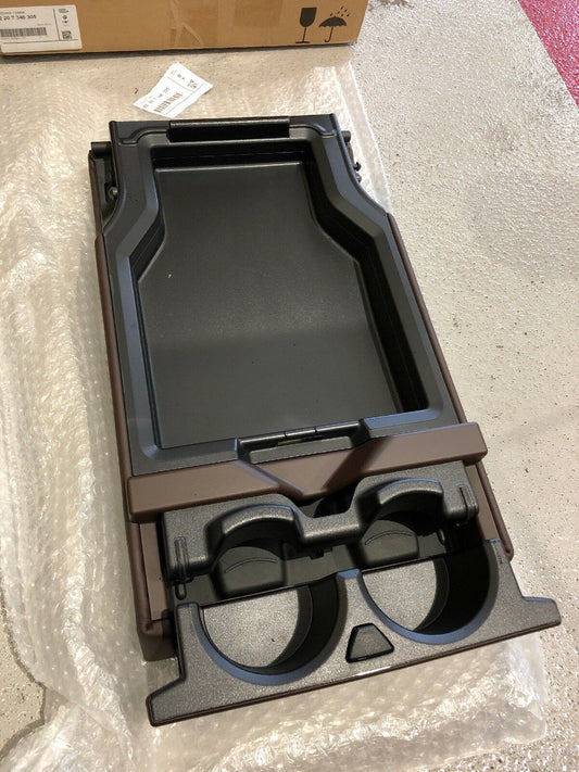 BMW F12 NEUER Leder Getränkehalter Sitz HI. MITTE Mocca 7346305 MITTELARMLEHNE